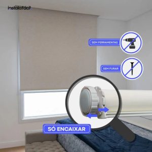 Persiana Rolô Blackout InstalaFácil - Bege Rústico Texturizado