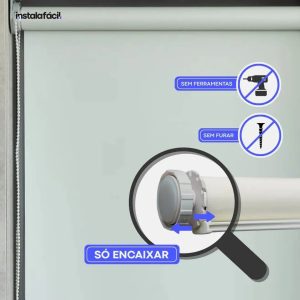 Persiana Rolô Blackout Tecido Liso InstalaFácil - Cinza