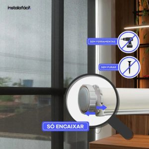 Persiana Rolô Tela Solar 3% InstalaFácil - Preta