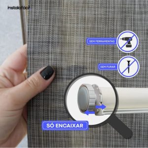 Persiana Rolô Translúcida Estampada InstalaFácil - Cinza Xadrez