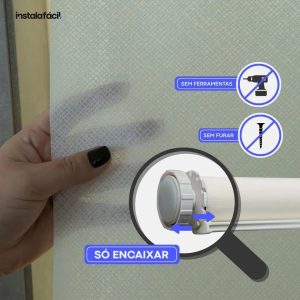 Persiana Rolô Translúcida Texturizada InstalaFácil - Branco Geométrico