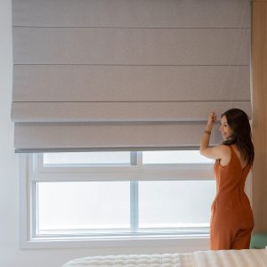 Persiana Romana Blackout - Cinza Texturizada