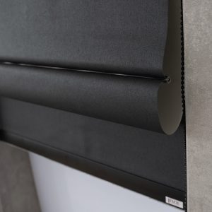 Persiana Romana Blackout - Preta Texturizada